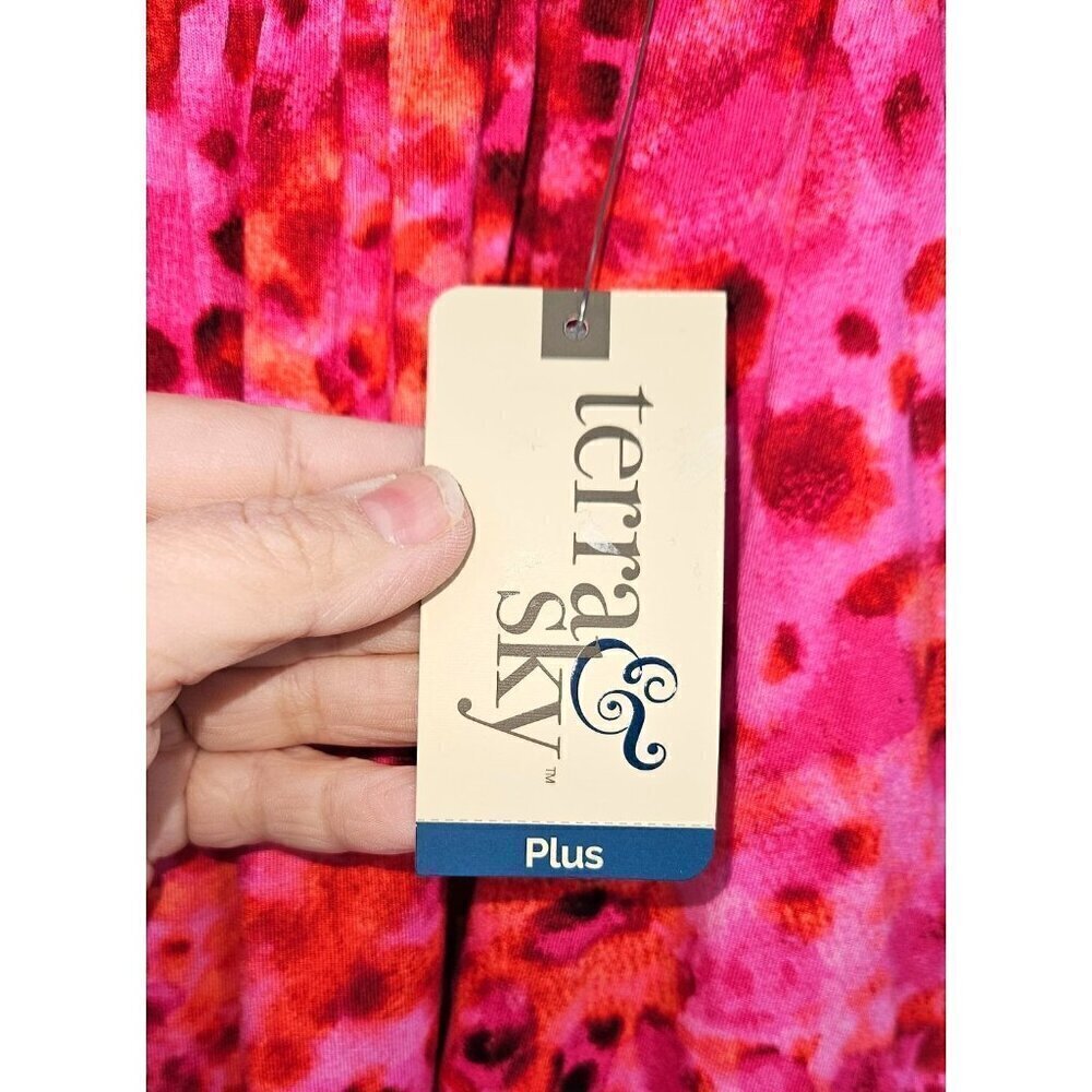 Terra & Sky Womens Shorts Plus Size 3X Pockets Smocked Waist Cheetah Pink NEW - Picture 6 of 8